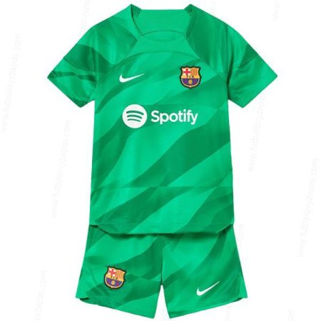 Futbalové tričko Barcelona Brankár Detská futbalová súprava 23/24 – Zelená