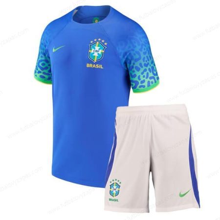 Futbalové tričko Brazília Vonkajšia Detská futbalová súprava 2022