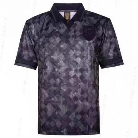 Futbalové tričko Retro Anglicko Čiernaout Futbalové košele 1990