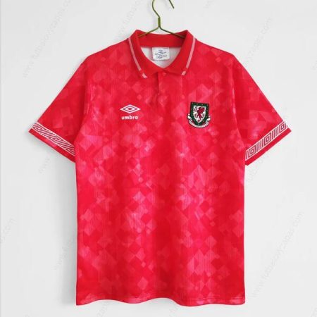 Futbalové tričko Retro Wales Domáca Futbalové košele 92